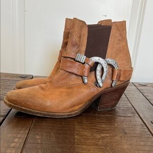 Free People x Understated Lady Luck Western Ankle Boots US 6.5 Spurs Cowgirl